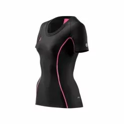 Skins A200 Compression Kortærmet Skjorte Til Damer (sort / Pink)