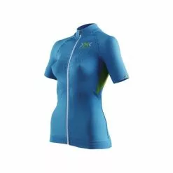 X-Bionic The Trick Full Zip Cykeltrøje Til Kvinder (blå / Gul)